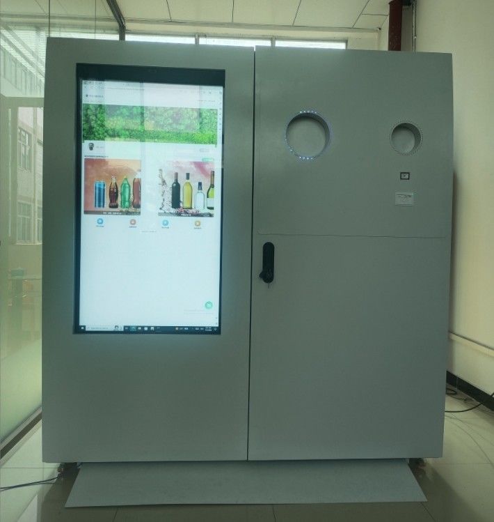 Semi Outdoor Supermarket Reverse Vending Machine Recycle Solution For PET Metal Can Glass