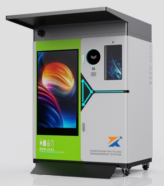 Semi-outdoor Return For Earn Reverse Vending Machine AI drivered RVM For PET, Cans, Glass, Tetra Pak