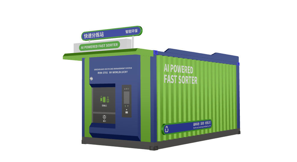 AI drived Recycling Equipment For PET, metal can, glass recycling bulk feeding fast counting and sorting